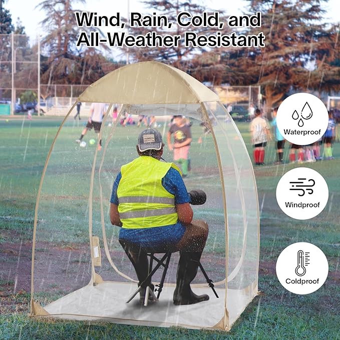 EighteenTek® Pod All Weather Sports Tent with Attached Floor Instant Outdoor Bubble Tent Rainproof Camping Sun Shelter for Sports Events Camping Fishing Cheering 50 X 50 X 64H