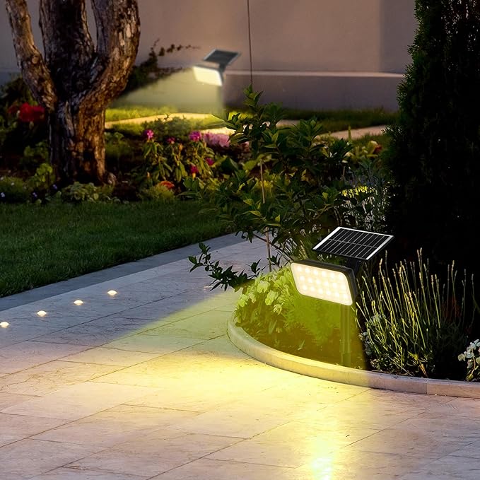 Solar Spot Lights Outdoor 72 LEDs Landscape Lighting with 3 Lighting Modes and Auto On/Off 360° Adjustable IP65 Waterproof Solar Powered Landscape Lights for Yard Garden Pathway 4 Pack