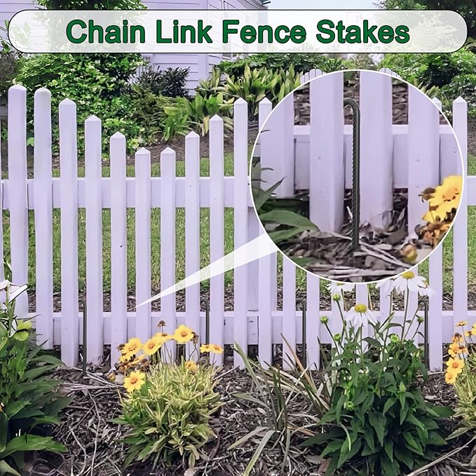 18 Inch Steel J Hook Rebar Ground Stakes 16 Pack 1/2 Inch Diameter Fence Stakes for Wire Fencing with Chisel Point End Metal Tent Stakes Heavy Duty for Outdoor Camping Black