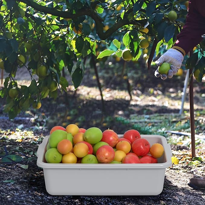 Obstnny 22 L Grey Plastic Utility Bus Tubs 6 Packs Commercial Dish Tubs Restaurant