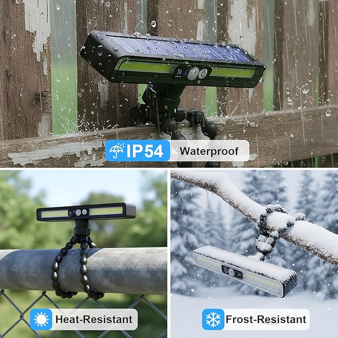 Solar Outdoor Lights with Motion Sensor 36 LED Waterproof Solar Powered Clamp Lights for Garden Patio Pathway Fence Yard - 3 Lighting Modes (Warm Light)