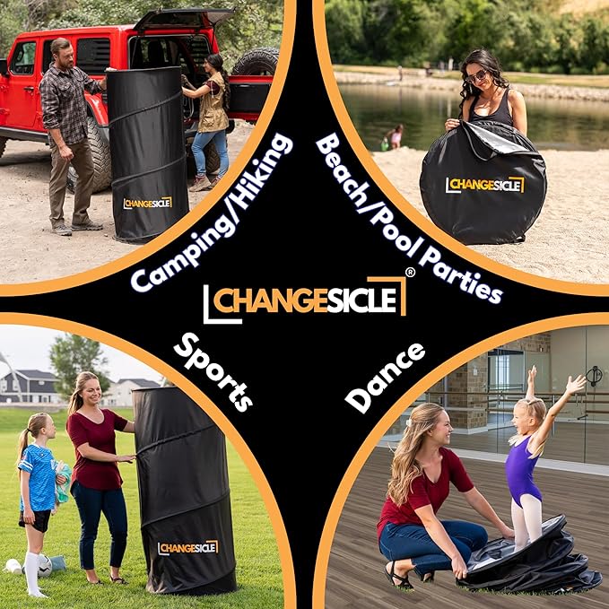 Pop Up Changing Tent with Floor for Beach Car &amp School Sports – Self Standing -Collapsible Portable Privacy Tent for Camping – Tall Waterproof Foldable Compact Dressing Room Tube
