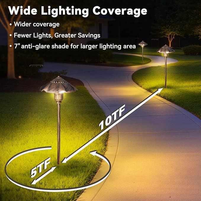 LED Low Voltage Landscape Lighting 12V Landscape Lighting Kit with Connectors 3CCT 3000K-5000K 18“ Tall LED Low Voltage Pathway Lights Aluminum Waterproof for Patio Yard Garden 2 Pack
