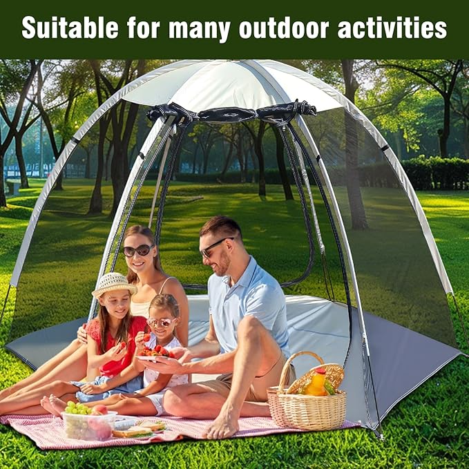 Screen House Tent Portable Canopy with Floor Mosquito Net Outdoor Room Perfect for Patio Backyard Gazebo Picnic Mesh.
