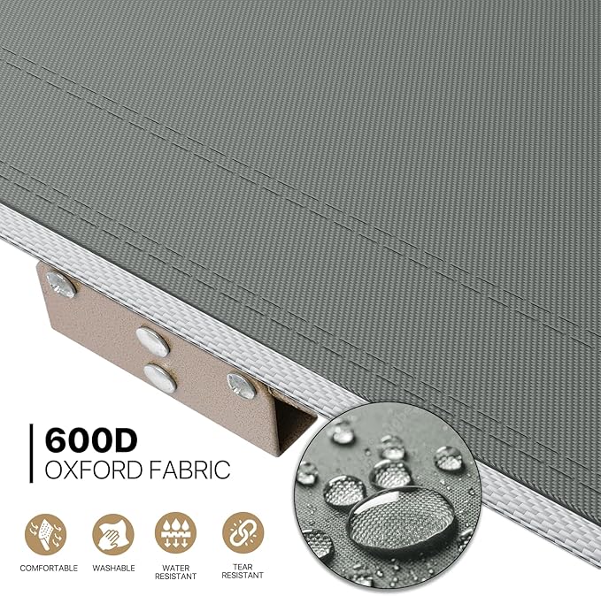 MoNiBloom Folding Sleeping Cot for Adults Easy to Set Up Portable &amp Lightweight Camping Cot for Outdoor Camping Lounging and Elevated Napping Support 360 lbs Grey