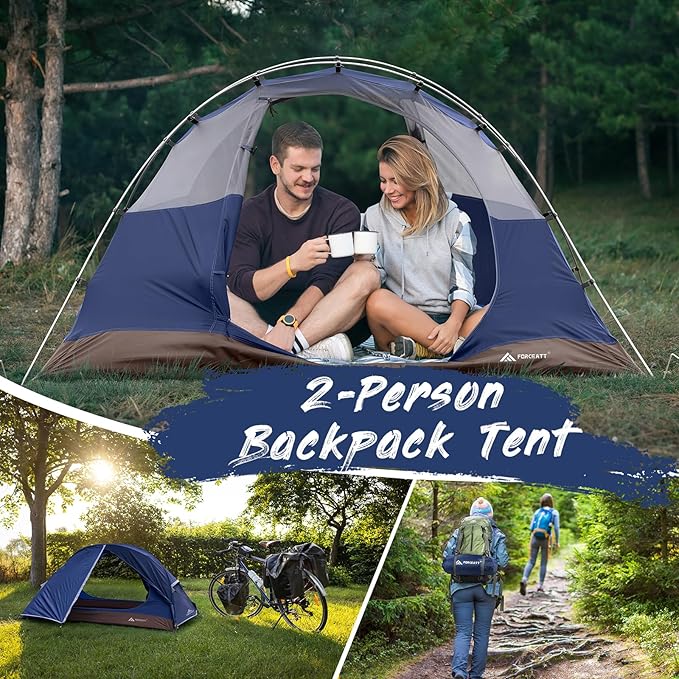 Forceatt Camping Tent 2 Person Backpacking Tent Waterproof &amp Windproof Ultralight Instant Tent with Rain Fly for Camping Hiking Outdoor