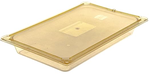 Carlisle FoodService Products Storplus Full-Size High Heat Food Pan for Catering Buffets and Restaurants High Heat Plastic 2.5 Inches Deep Amber