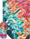 Rumpl Original Puffy Blanket - Warm Water-Resistant Camping Blanket with 100% Recycled Synthetic Insulation 52x75 Original Puffy V2 Geo Cool