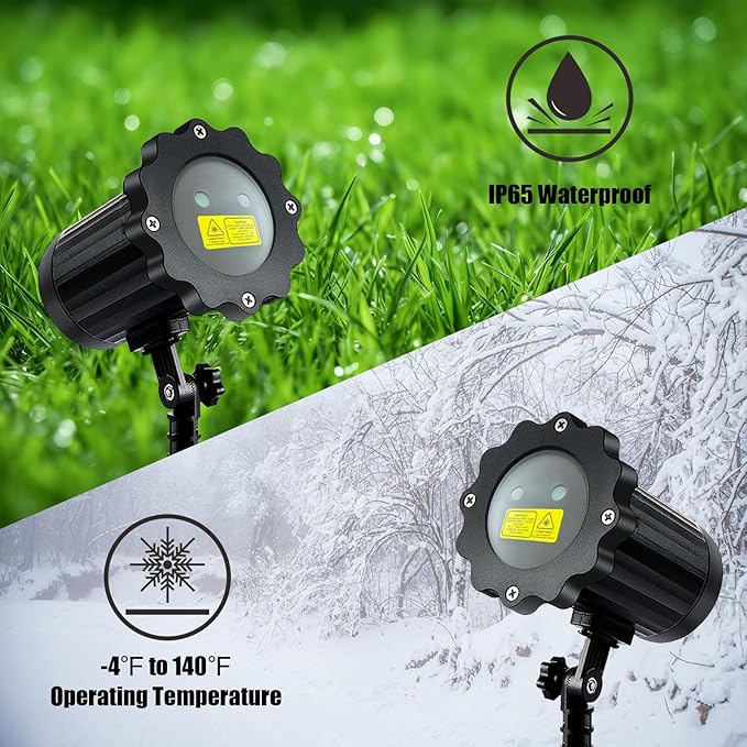 Brighter Christmas Projector Lights Outdoor Waterproof Laser Christmas Projector with Remote Christmas Spotlight Decorations for Party Yard Garden Outdoor Indoor