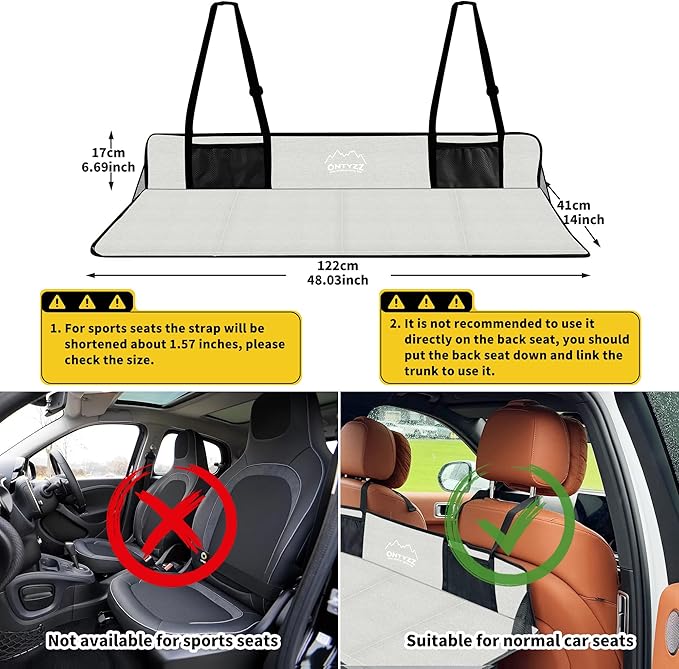ONTYZZ Car Rear Seat Mattress Extension Plate for Air Mattress Foldable Portable Mattress for Sleeping Increase Vehicles Bed Camping Space