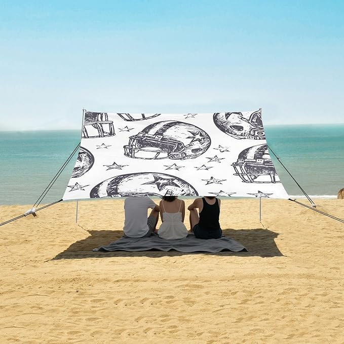 Rugby Pattern (49) Camping Sun Shelter Beach Tent Portable Beach Sun Shade Outdoor Canopy for Camping Trips Fishing Picnic