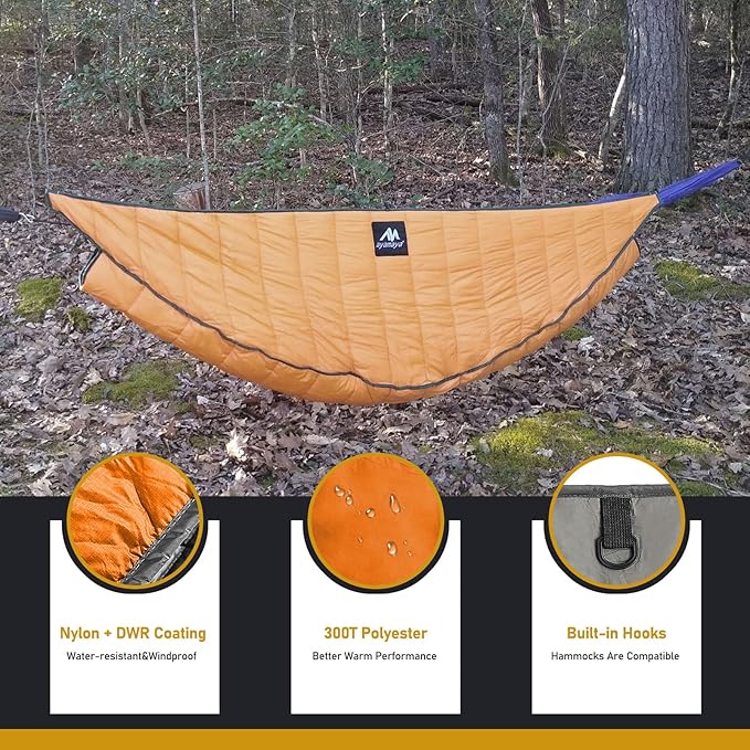 AYAMAYA Single &amp Double Hammock Underquilt Full Length Big Size Under Quilts for Hammocks Camping Backpacking Essential Winter Cold Weather Warm UQ Blanket Bottom Insulation