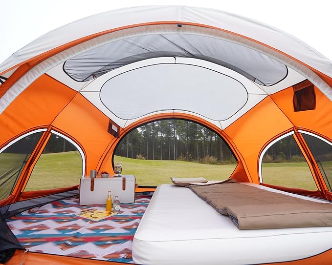Vidalido 3-4 Person Camping Tent with 2 Large Mesh Door 4 Mesh Window Family Tents Double Layer Waterproof Portable Easy Setup Camp Tent Canvas Dome Tents for Camping Outdoor Hiking and Backpacking