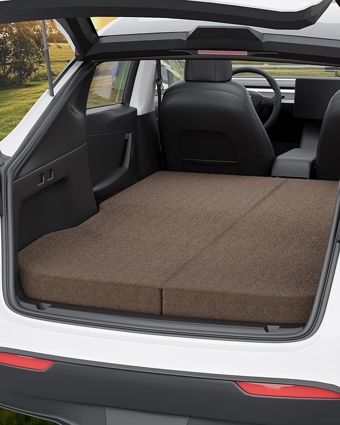 Zenzy 4 Memory Foam Mattress for Tesla Model Y - CertiPUR-US Certified Superior Comfort vs Air Mattress Custom Fit Car Bed for Camping &amp Road Trips