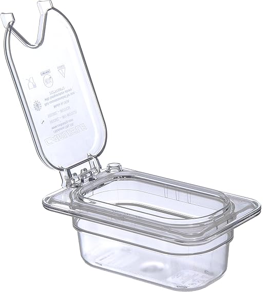 Carlisle FoodService Products StorPlus EZ Access Lid Cover for 1/9 Size Food Pans Single Notched 6.88 x 4.31 6 Count Clear