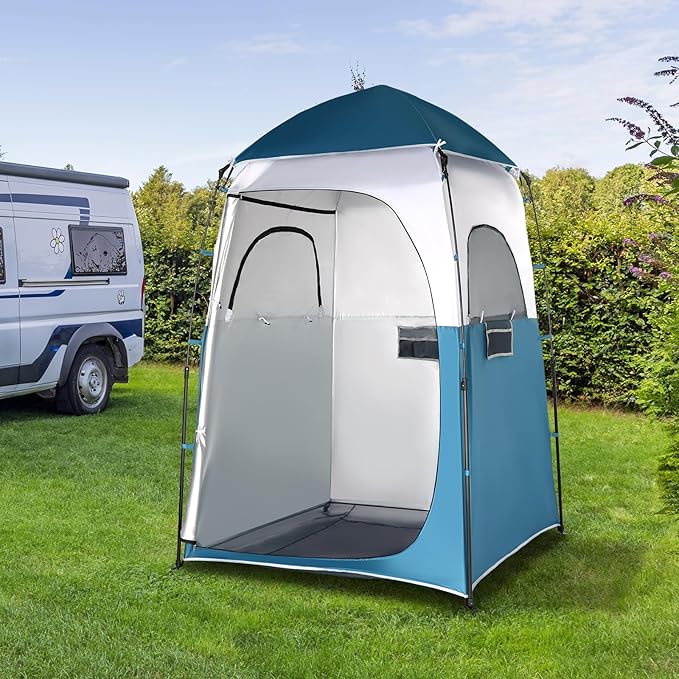 VINGLI 6.8FT Shower Tent Large Instant Pop Up Shelter with Mesh Floor &amp Carrying Bag Privacy Changing Room Tent for Toilet Camping Dressing Lightweight &amp Sturdy Easy Set Up