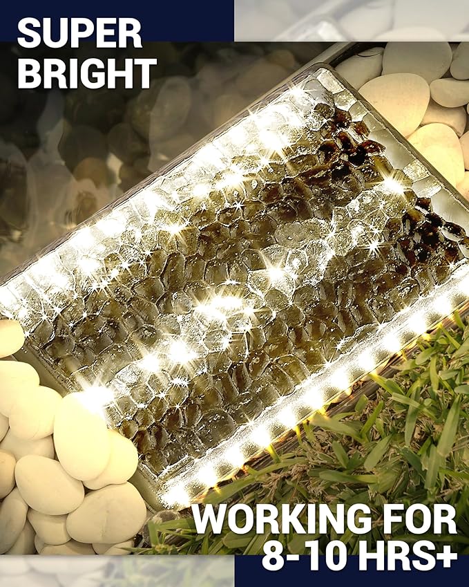 1 Pack Solar Paver Lights Outdoor – 6×9 Inch Waterproof IP67 Recessed Solar LED Paver Lights Heavy Duty Warm White 3500K for Driveway Pathway Patio &amp Garden