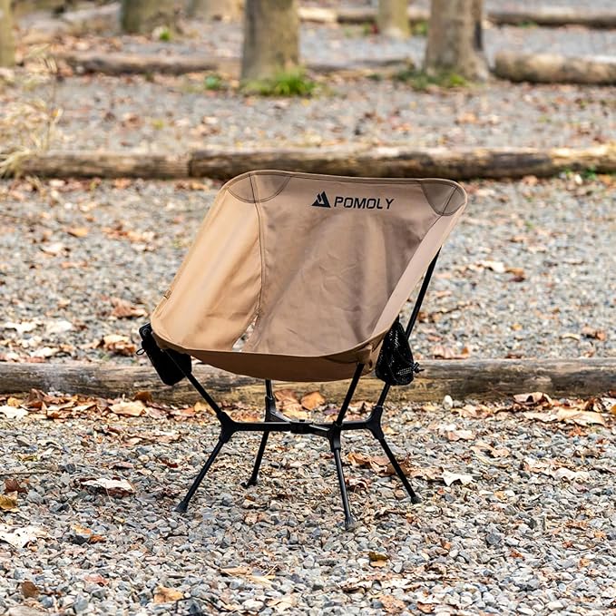 POMOLY Lightweight Camping Chair (Innovative Rotating Instant Setup) Portable Collapsible Camping Chair Folding Outdoor Backpacking Ultralight Hiking Hunting Compact 440lbs Capacity