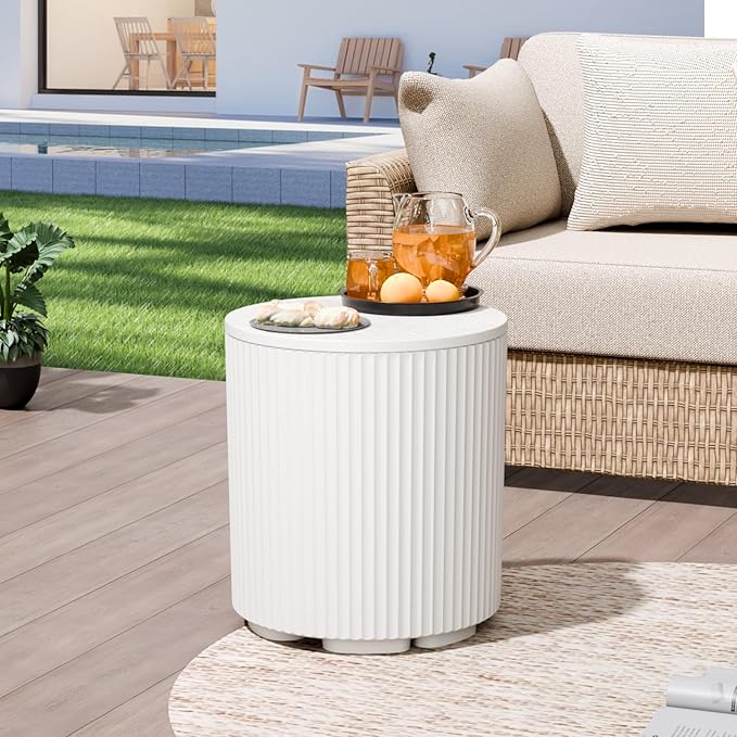 Outdoor Cooler Side Table Patio Table and Ice Chest Storage Portable Ice Bucket CoolerOutdoor Ice Chest Side for Parties Picnics Beach