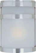 Maxim Arc-9W 1 LED Outdoor Wall Mount-6.5 Inches Wide by 9 inches high-Stainless Steel Finish-Frost Glass Color