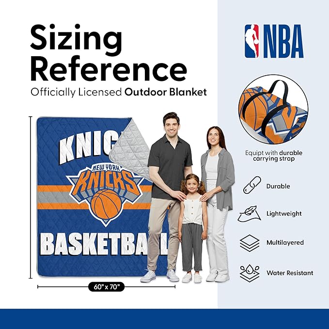 Northwest NBA Taffeta Outdoor Blanket Foldable Camping Picnic Ground Mat 60 x 70 Inches
