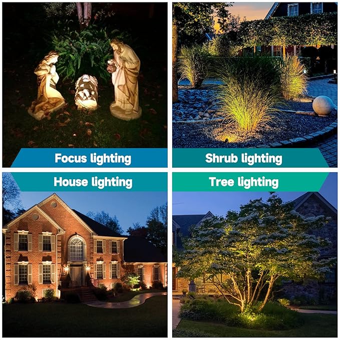 Gardencoin Solid Brass Outdoor Landscape Spotlight 12V LED Low Voltage Spot Light for Garden and Yard Uplighting Bronze Heavy Duty Accent Lighting Fixture with 2700K Bulb (Classic Single)