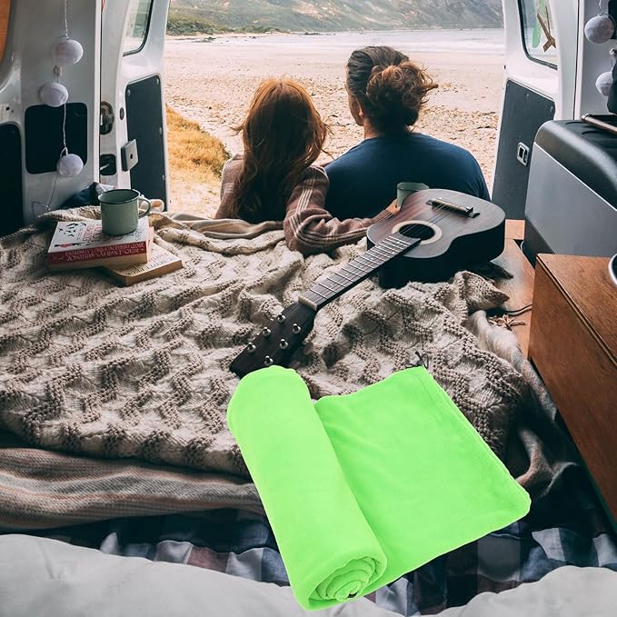 Lightweight Envelope for Adults Breathable Polar Fleece Camping Gear for Hiking Backpacking Travel Accessories Warm Skin-Friendly Outdoor Sleep Sack in Green