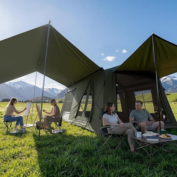 Inflatable Blow Up Tents for CampingWaterproof Oxford Hot Tent with Manual PumpSpacious Easy Setup Inflatable Camping Air Tent for Family Glamping