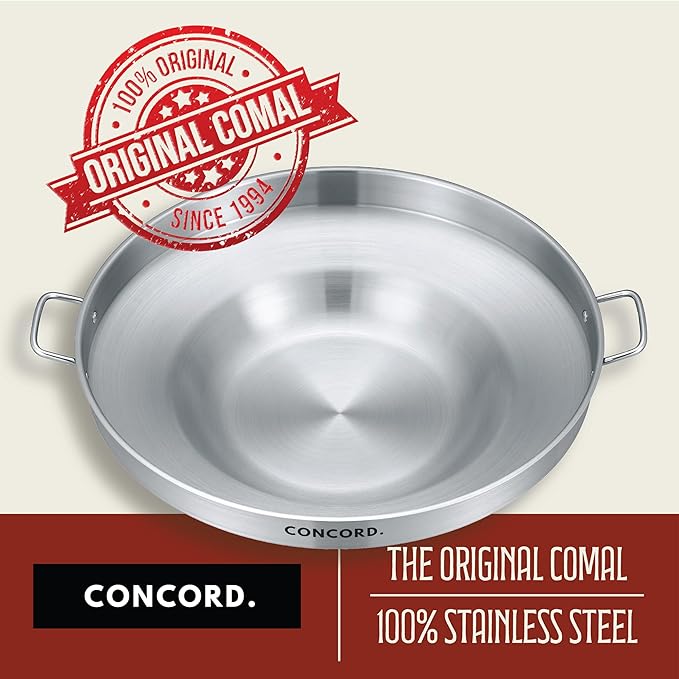 Concord 30 Powder Coated Steel Comal Stand with Stainless Steel Comal and Roadster Single Propane Burner. Great for Discada Tacos Street Vendor Etc.…