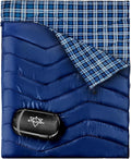 XL Queen Size 2 Person Double Sleeping Bag for Adults Lightweight Compact with Flannel Liner &amp Thermolock Draft Tube Machine Washable All Season Camping Travel
