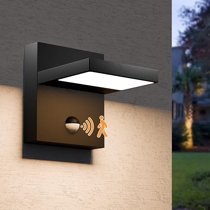 Motion Sensor Outdoor Light 650 LM LED Security Lights Outside Waterproof with 270° Adjustable Head IP65 Wall Lighting for Porch Garage Patio Yard Fence