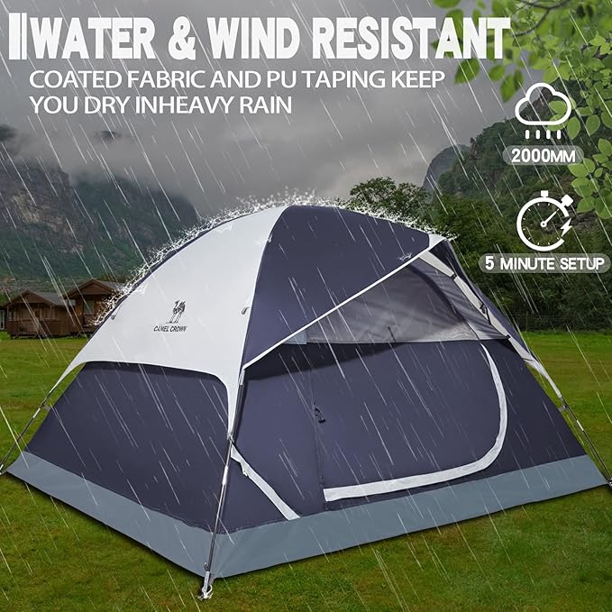 CAMEL CROWN 4/6 Person Tent Waterproof Lightweight Portable Backpacking Tent for Outdoor Camping Hiking