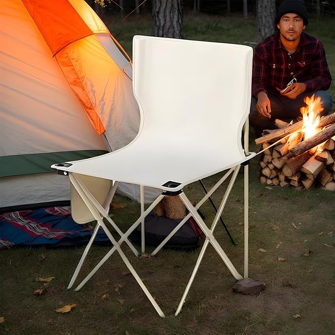 Compact Folding Chair for Hiking - Support 286 Lbs Heavy Duty Camping Seat | Chair for Travel Foldable Camp Chair with Cup Holder Packable Folding Camp Seat for Beach Festival Hiking
