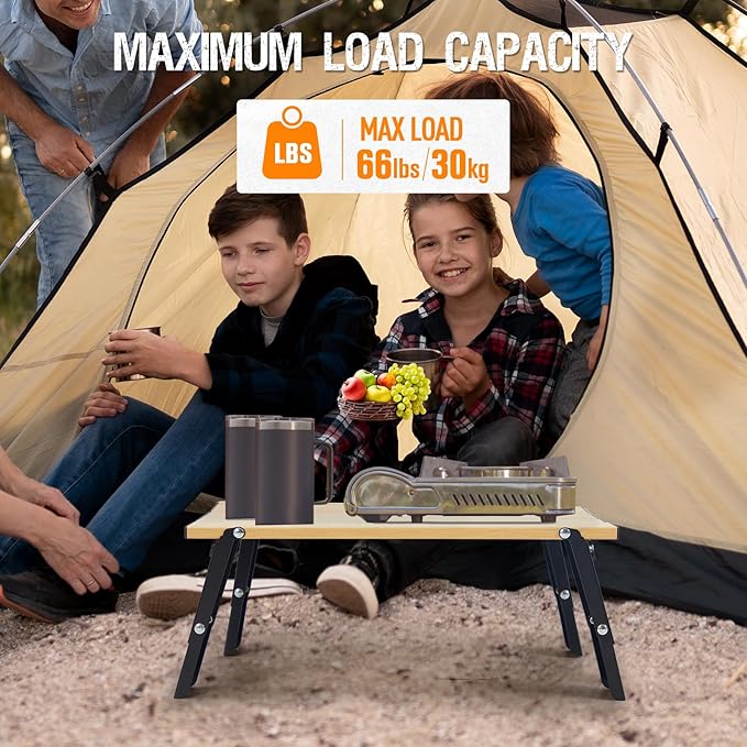 Old Bahama Bay Ultralight Aluminum Mini Table 66lbs/30kg Weight Capacity Foldable Small Beach Table with Retractable LegsSuitable for Picnic Camping Outdoor Hiking
