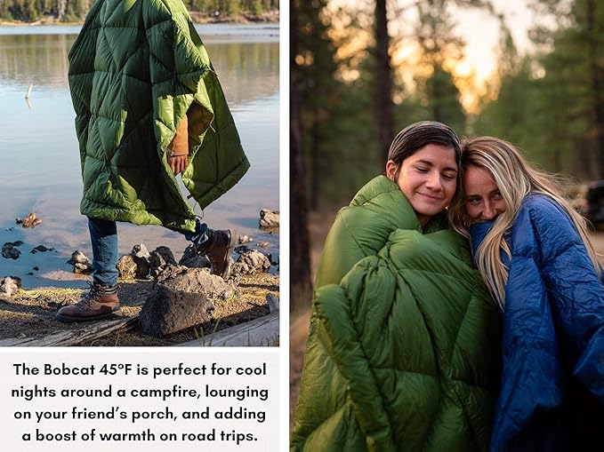 KAMMOK Bobcat 45°F - Down Trail Quilt Water Resistant Durable Compact and Packable Indoor/Outdoor Camp Blanket (84 in × 54 in)