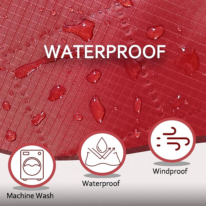 Large Outdoor Blanket Waterproof Quilted-Thick Warm Fleece Blanket for Stadium Camping Picnics Beaches Pets Sports - Sandproof Windproof Washable Portable - Red
