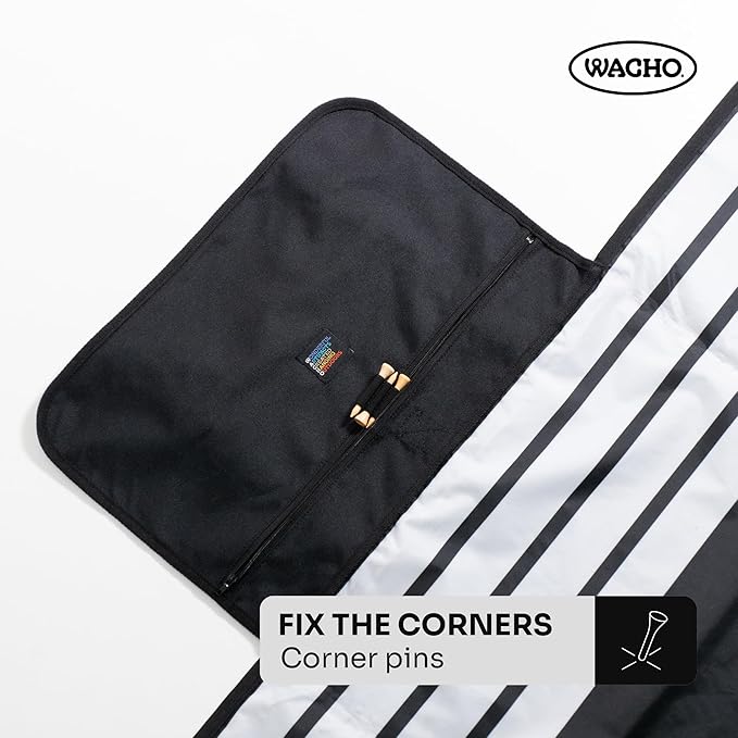 Wacho Waterproof Picnic Blanket – Large Sandproof Outdoor Mat with Carry Bag for Beach Camping Park &amp Travel – Foldable Lightweight Easy to Clean &amp Portable Ground Cover for Families–Black