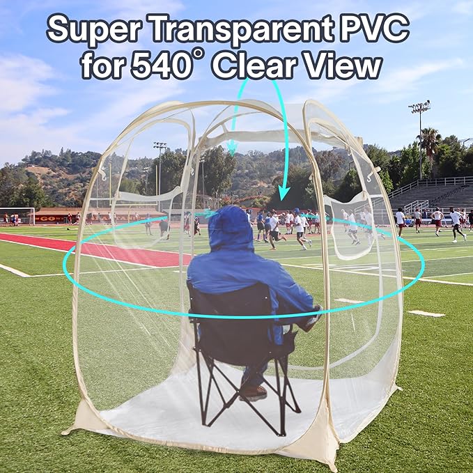 EighteenTek® Pod All Weather Sports Tent with Attached Floor Instant Outdoor Bubble Tent Rainproof Camping Sun Shelter for Sports Events Camping Fishing Cheering 1-4 Person