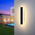 Outdoor Wall Light Modern Long LED Sconce Black Exterior Light Fixture Ip65 Waterproof front door light 20w 2000Lumen 3000k Metal Rectangular Wall Lights For Villa PatioCourtyardPorchBedroom23.6