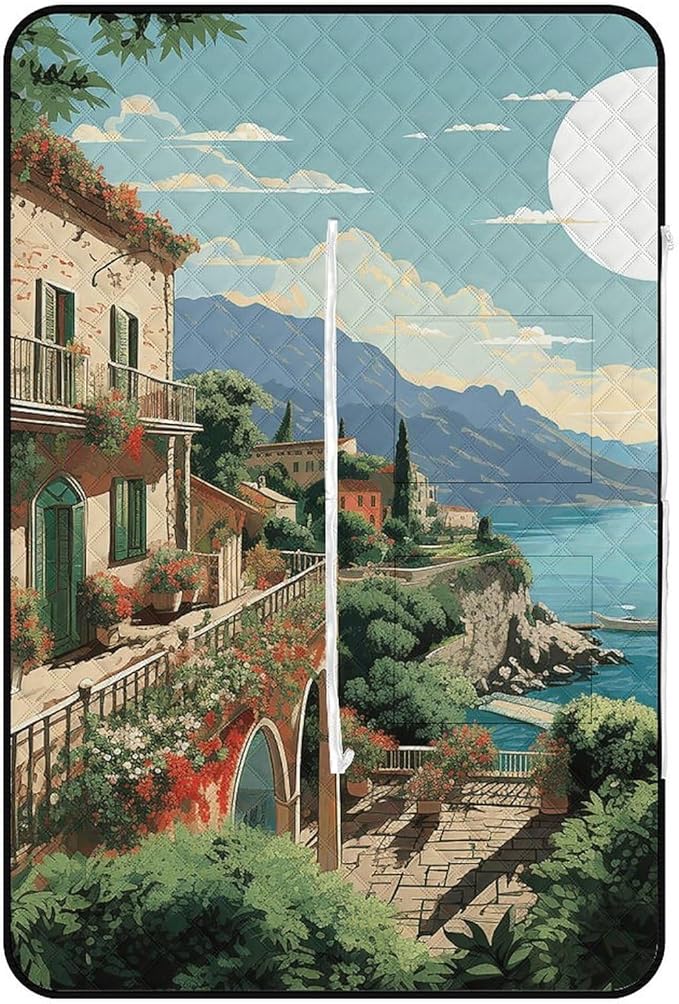 Zipper Mediterranean Summer Style Picnic Mat Suitable for Travel Camping Park Or Home Use