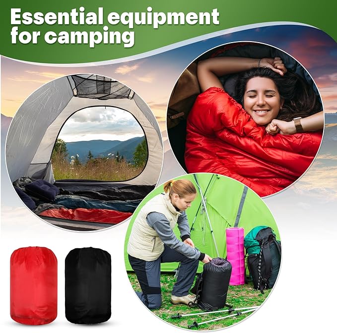 Tudomro 16 Pack Bulk Sleeping Bags for Adults Lightweight Waterproof Camping Sleeping Bags with Compression Sack for Camping Backpacking Hiking Travel Emergency Use