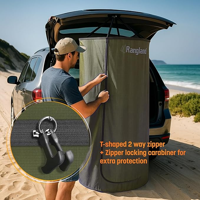 Portable Changing Room Tent - Instant Pop Up Privacy Pod with Suction Cup for SUV Liftgate for Camping Shower Beach and Toilet Stall (Carrying Bag Included) Green