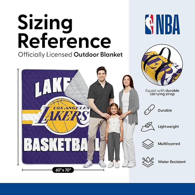 Northwest NBA Taffeta Outdoor Blanket Foldable Camping Picnic Ground Mat 60 x 70 Inches