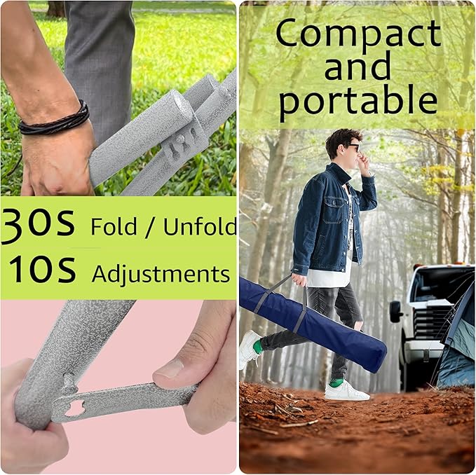 Tranquillo Ultimate Relaxation Portable Hammock Stand Foldable Hammock Stand with Canvas Hammock Spreader Bar Quick Fold Unfold in 30 Seconds Steel Frame Hammock 600 lbs Capacity White/Blue