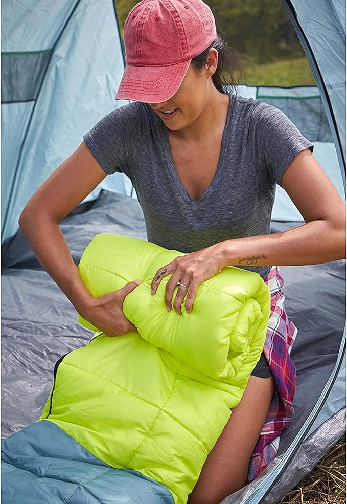 Coleman Kompact Sleeping Bag Indoor/Outdoor Lightweight Sleeping Bag for Adults 20°F/30°F/40°F Options for Camping Hiking Backpacking with Included Compression Sack