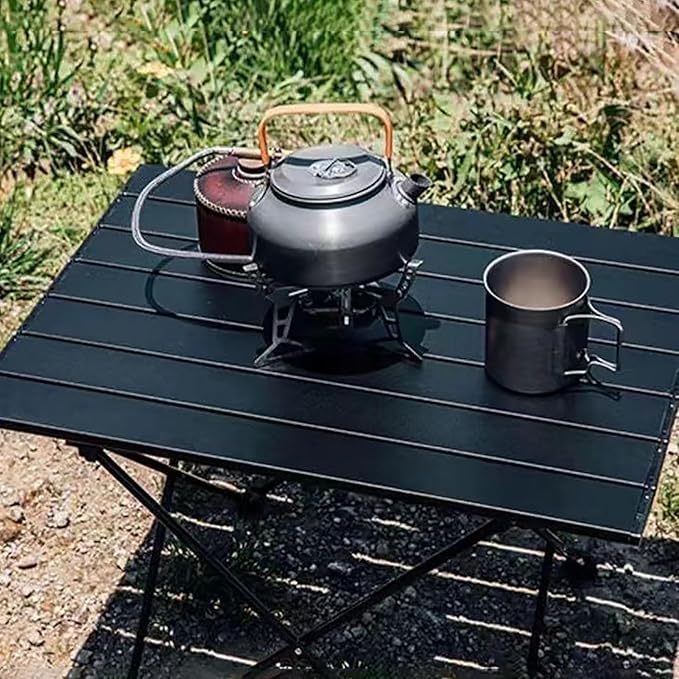 Folding Beach Tables for Sand 22.4x16.1x15.7in Ultralight Carbon Steel Folding Beach Table Portable Carbon Steel Roll-up Picnic Lightweight Backpacking Adjustable for Beach Picnic BBQ Party