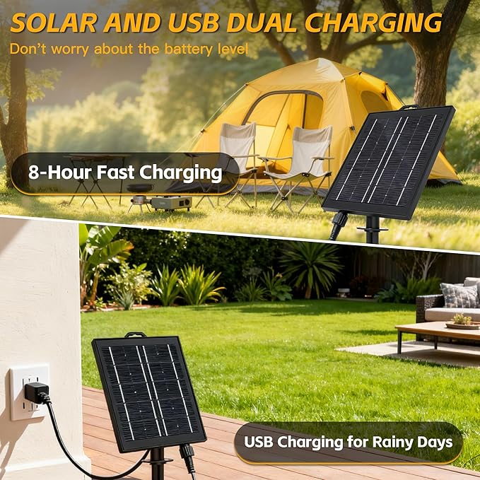 54(48+6) FT Solar String Lights Outdoor IP65Waterproof Garden LightUSB &amp Solar ChargingWith Remote And 24+2 LED Shatterproof Bulb 8 Light ModesDimmable solar lightsDecoration For Camping Backy