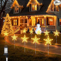 Brightown Pathway Lights Outdoor Christmas Decorations 2 Set Total 20-Pack Large Waterproof Stake Decorative Light for Outside Sidewalk Yard Lawn Path Walkway Driveway Marker Stake Warm White