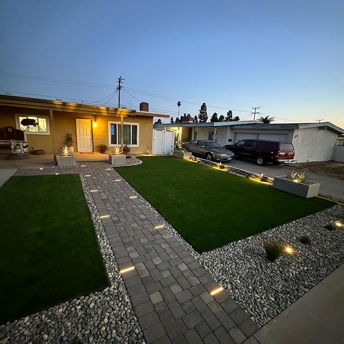 LUMENGY Paver Light Slim 0.5x9 Inch (0.55x8.85) 2700K Warm White Glare-Free Linear Lighting for Driveways Walkways and Paver Borders 12V Hardwired IP67 Waterproof Drive-Over Rated
