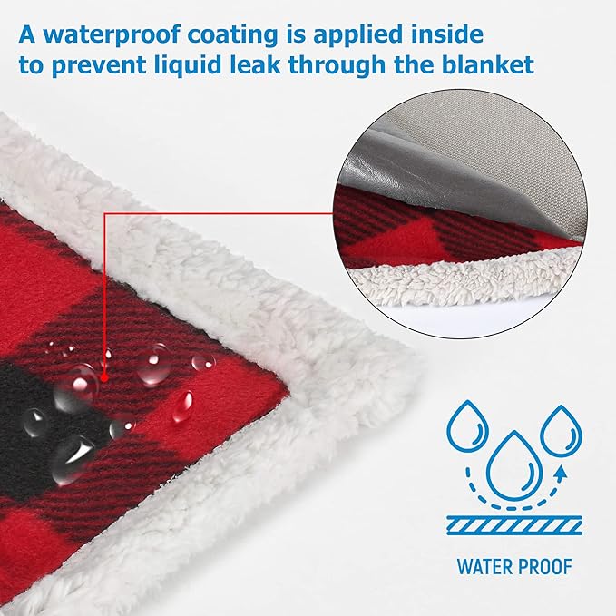 Catalonia Waterproof Bed Blanket Love Couples Leakproof Protector Reversible Squirt Blanket Splash Stain Proof Pad Washable 50X60 inches